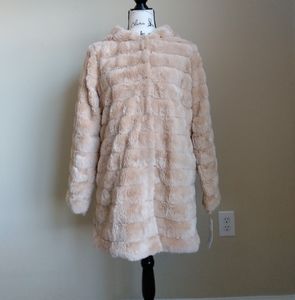 Kendall & Kylie coat NWT reversible faux fur hooded womens L